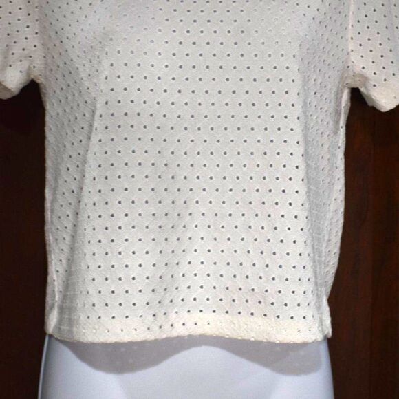 Zara White Short Sleeve Blouse Size Medium Minimalist Chic Summer Top - Picture 6 of 14